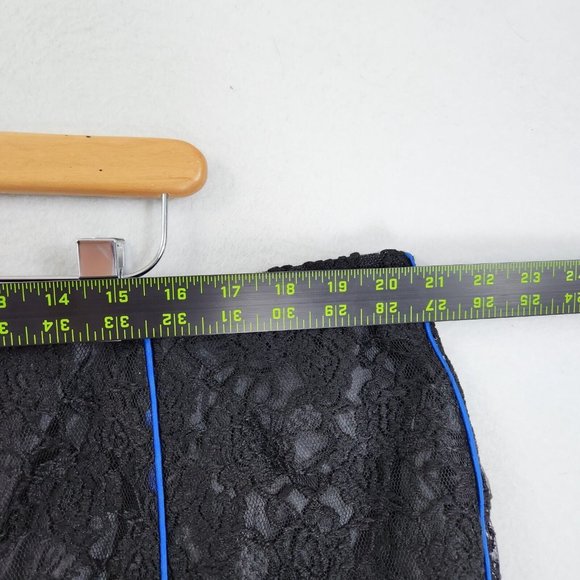 Ashro Skirt Womens 20 Black Blue Lace A Line Trumpet Classic Pleated Flare - Picture 4 of 13